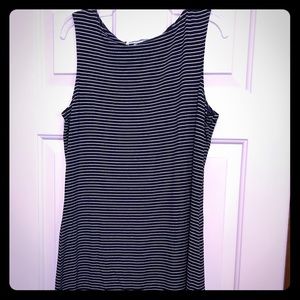 Navy w/ white stripe knit dress by Boston Proper